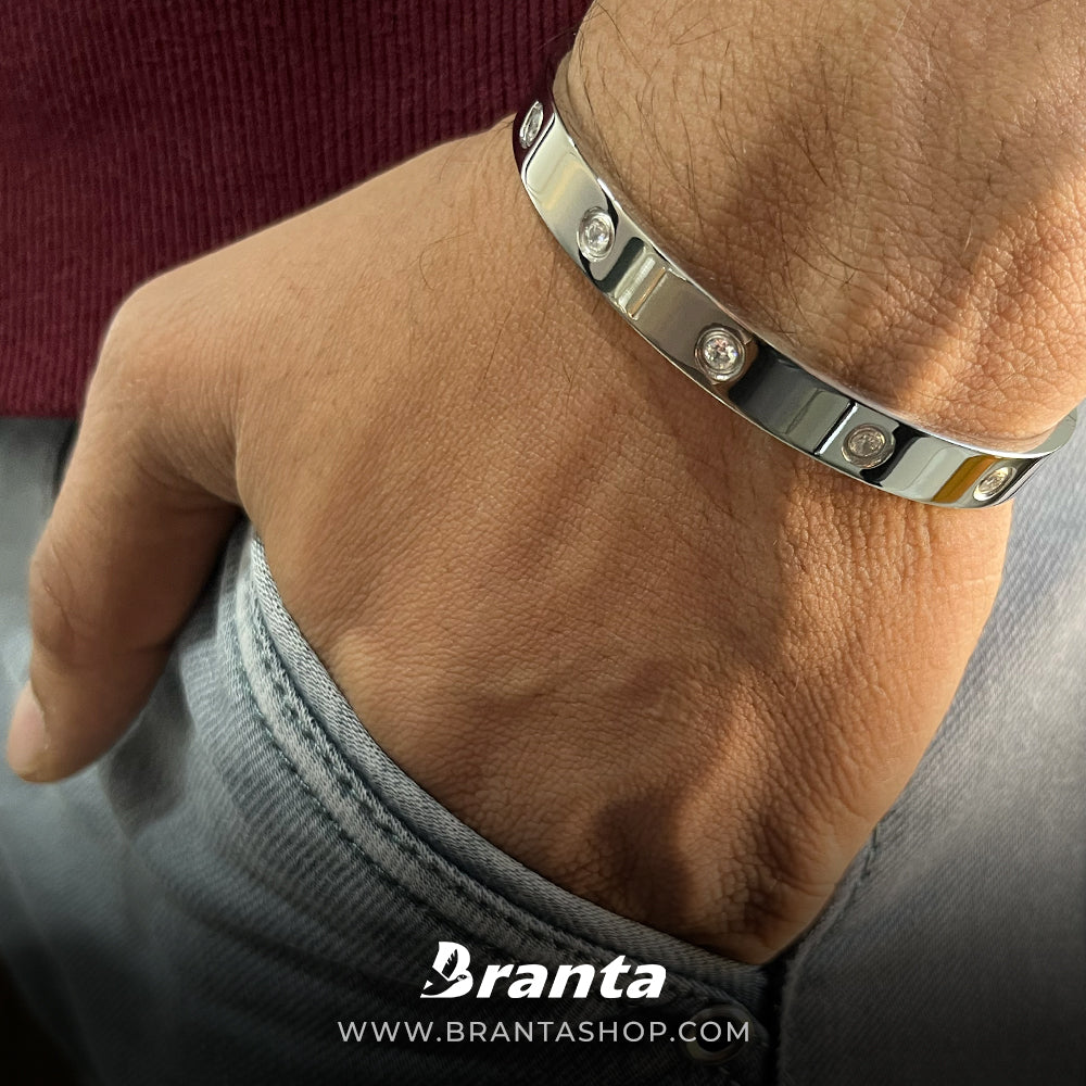925 Oxidised Silver Cuff Bracelet For Men - Silver Palace